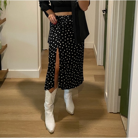 Zara polka dot satin skirt - Picture 2 of 5